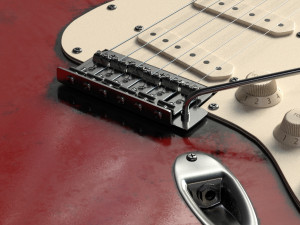 electric guitar with high quality textures fender stratocaster 3D Model
