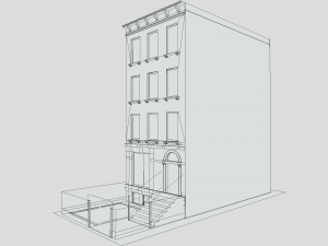 nyc townhouse building low poly 3D Model