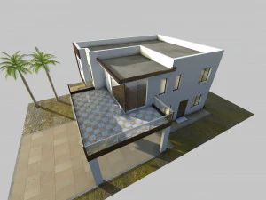 casa moderna baixo poli Modelo 3D