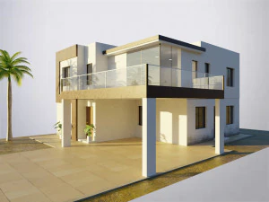 casa moderna baixo poli Modelo 3D