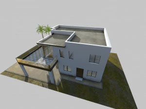 casa moderna baixo poli Modelo 3D