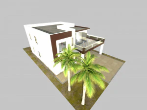 casa moderna baixo poli Modelo 3D