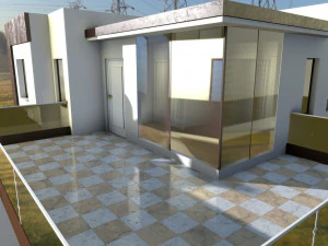 casa moderna baixo poli Modelo 3D