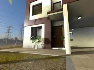 casa moderna baixo poli Modelo 3D