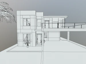 casa moderna baixo poli Modelo 3D