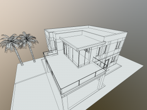modern house low poly 3D 模型