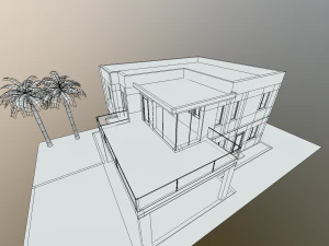 casa moderna baixo poli Modelo 3D