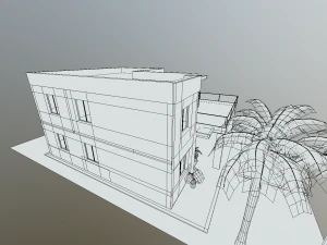 casa moderna baixo poli Modelo 3D