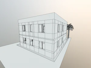 casa moderna baixo poli Modelo 3D