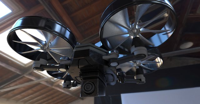 Dron 3D Model .c4d .max .obj .3ds .fbx .stl .blend 