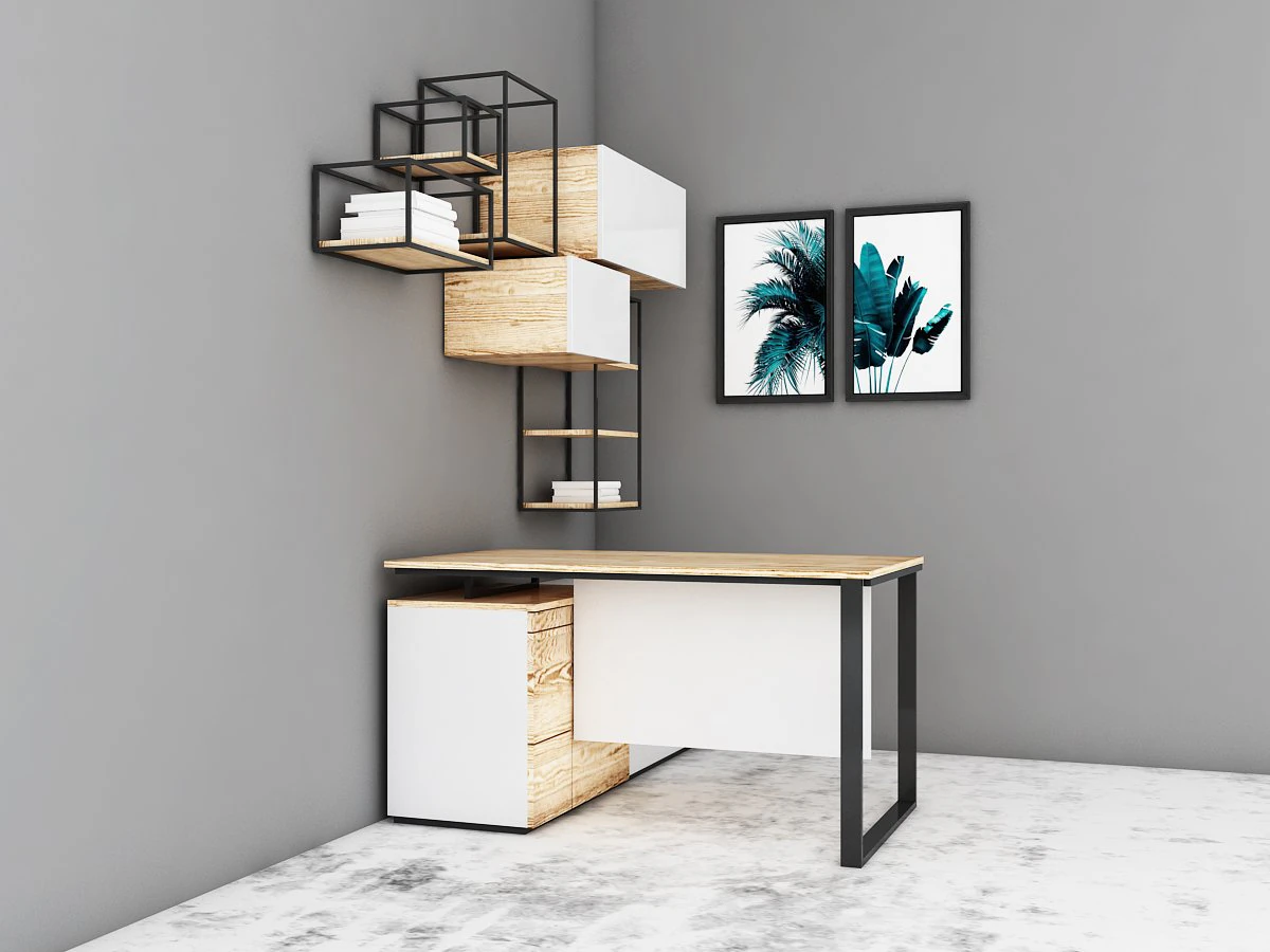 office workstation 3D Model .c4d .max .obj .3ds .fbx .stl .blend