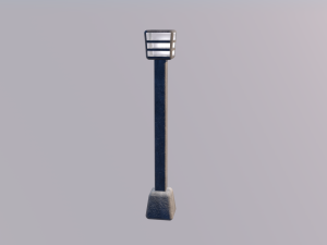 park setbench street lamp trash can 3D Модель