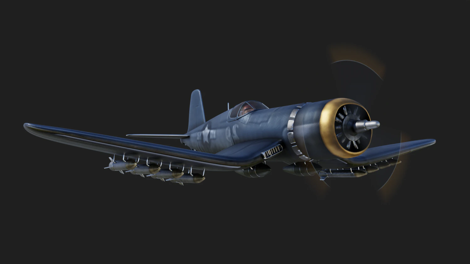 vought f4u corsair 3D Model .c4d .max .obj .3ds .fbx .stl .blend