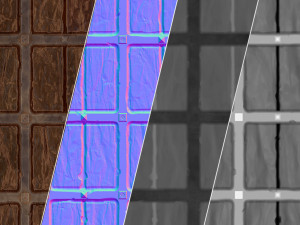 stylized wood with metal trims CG Textures