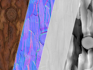 stylized wood bark CG Textures