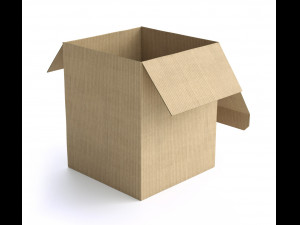 rigged cardboard box 195x240cm 3D 模型