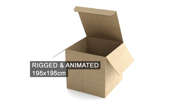 cardboard box 195 x 195cm - rigged 3Dモデル .c4d .max .obj .3ds .fbx .stl .blend 