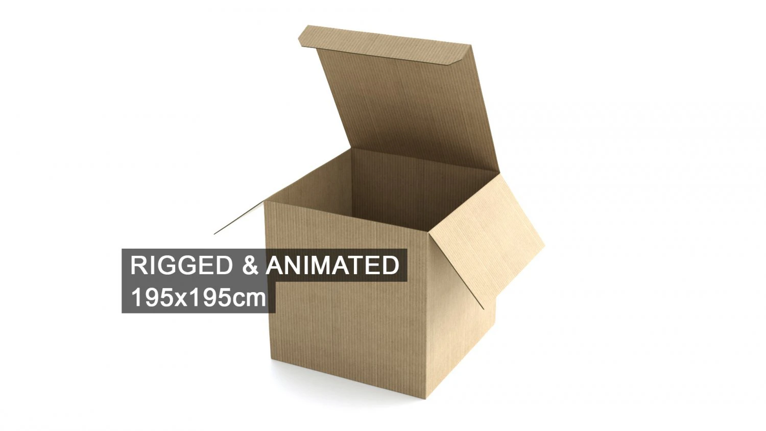 cardboard box 195 x 195cm - rigged 3D Model .c4d .max .obj .3ds .fbx .stl .blend 
