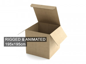 cardboard box 195 x 195cm - rigged 3D Model