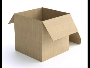 cardboard box 195 x 195cm - rigged 3D Model