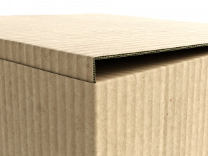 cardboard box 195 x 500cm - rigged 3D Model