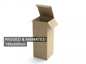 kotak kardus 195 x 500cm - rigged Model 3D