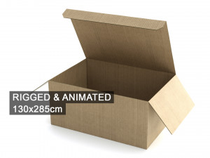 cardboard box 130 x 285cm - rigged 3D Model