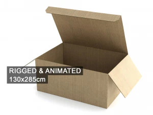 scatola di cartone 130 x 285 cm - truccata Modello 3D