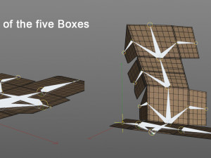 set of 5 cardboard boxes - rigged 3Dモデル