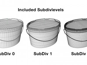 high quality paint bucket with customizable label templates Model 3D