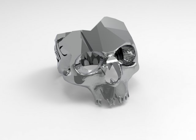 skull ring 3D प्रिंट मॉडल .c4d .max .obj .3ds .fbx .stl .blend