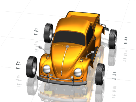 Wolkswagen kafer Pickup RC Model 3D Print Model