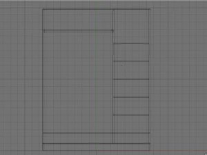 wardrobe black wood 3D Model