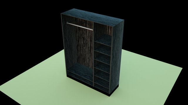 wardrobe black wood Modello 3D .c4d .max .obj .3ds .fbx .stl .blend 