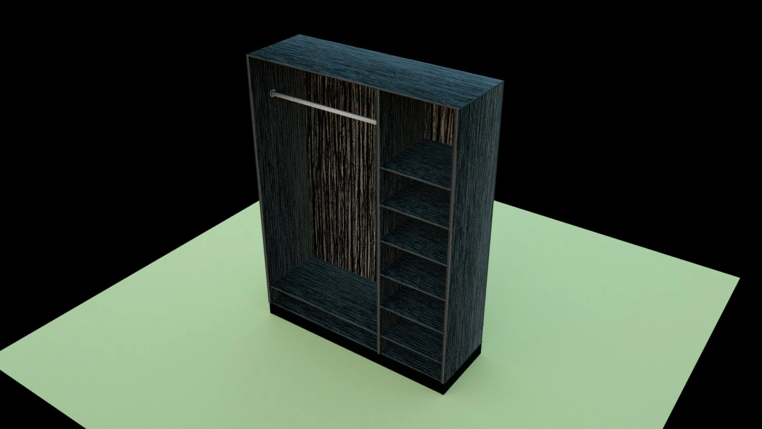 wardrobe black wood 3D Model .c4d .max .obj .3ds .fbx .stl .blend 