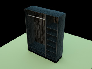 wardrobe black wood 3D Model