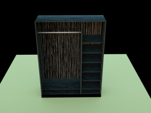 wardrobe black wood Modello 3D