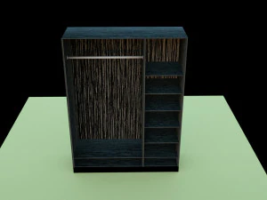 wardrobe black wood 3D Model