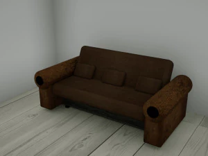 sof&aacute; negro Modelo 3D