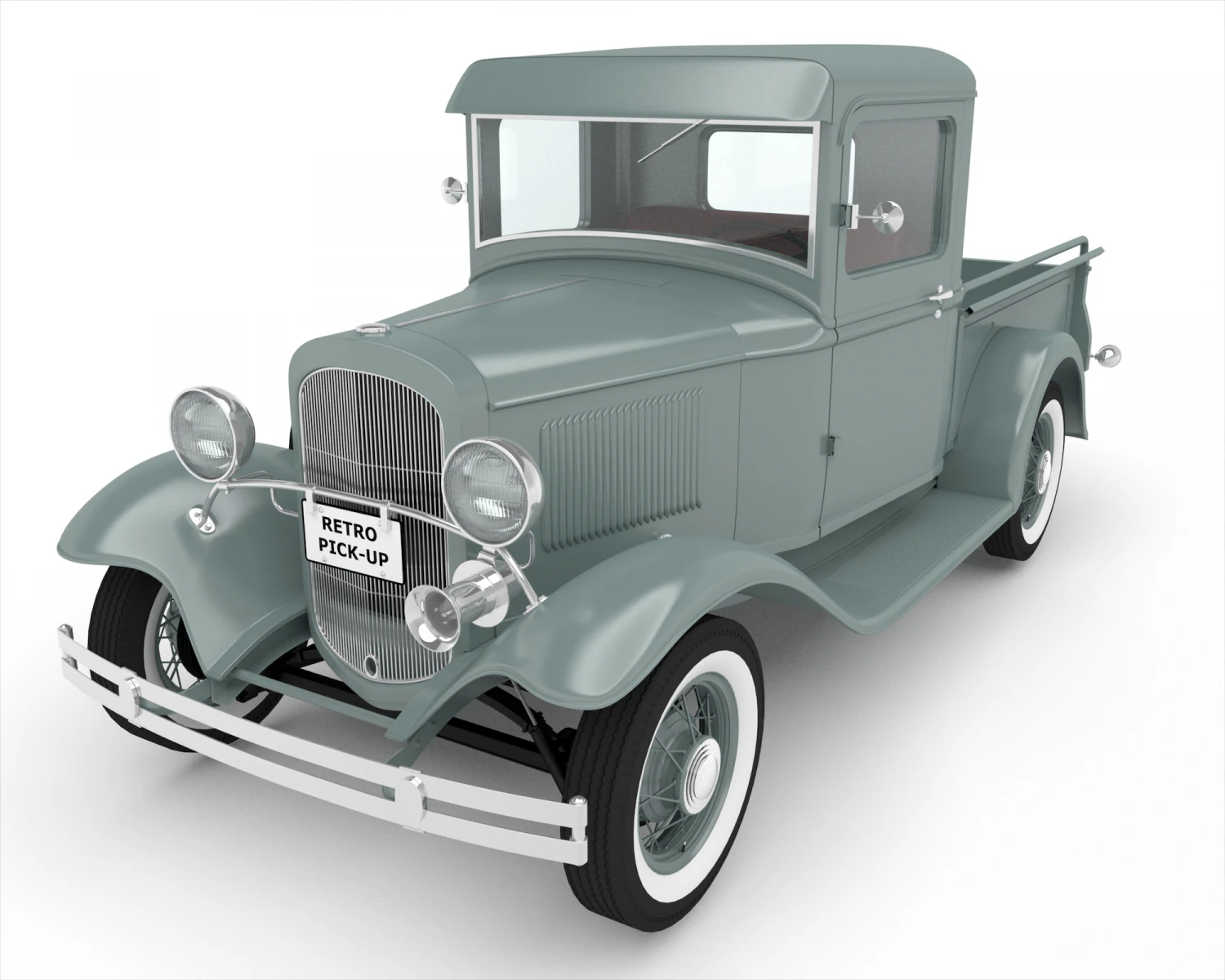 retro pick-up 3D Model .c4d .max .obj .3ds .fbx .stl .blend 