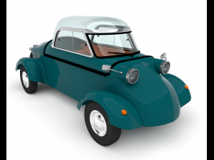 Small electric car style 50s Modello 3D