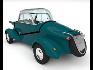 Small electric car style 50s Modello 3D