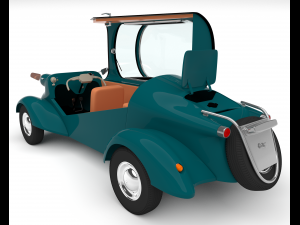 Small electric car style 50s Modello 3D