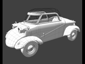 Small electric car style 50s Modello 3D