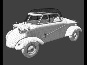 Small electric car style 50s Modello 3D
