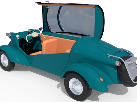 Small electric car style 50s 3D Model