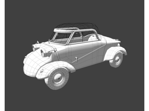 Small electric car style 50s 3D Model