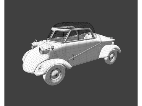 Small electric car style 50s 3D Model