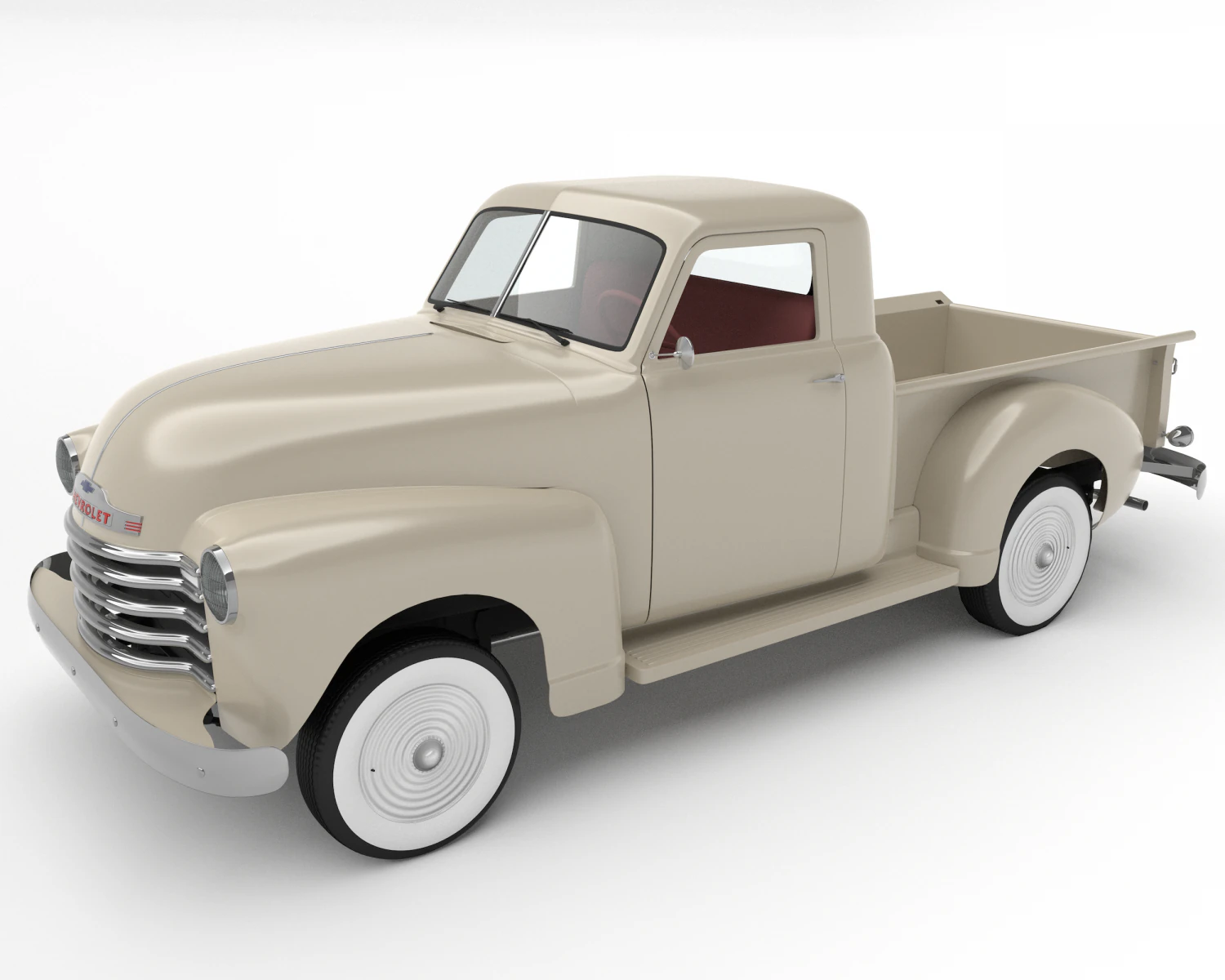 Chevy pick-up style 50s 3D Model .c4d .max .obj .3ds .fbx .stl .blend