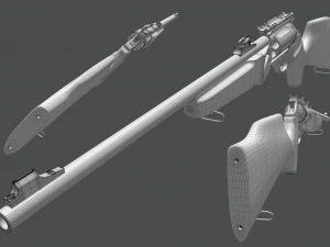 Carbine revolver 3D Model